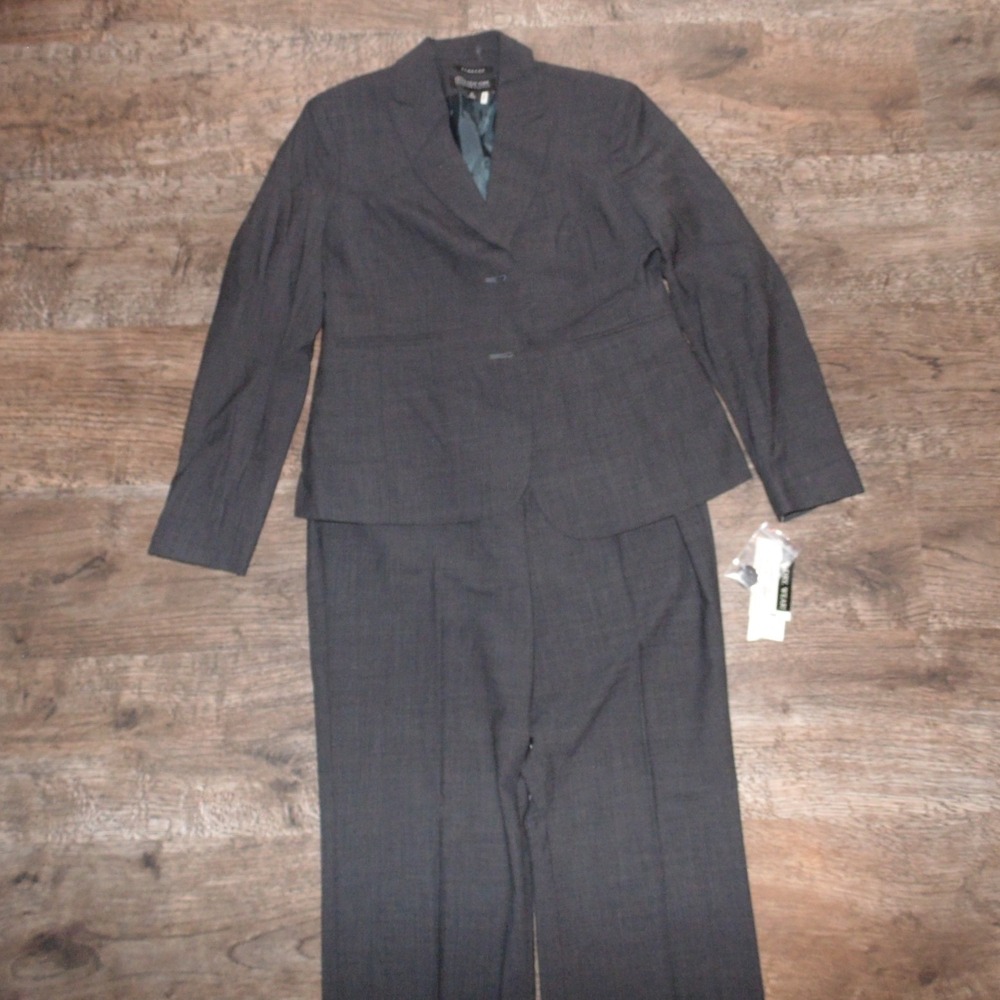 Jones New York Pant Suit Womens 8P Grey New Professional Stretch Blazer Trousers